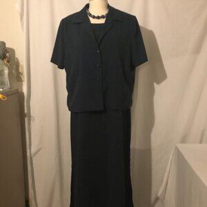 M.H.M. Long Sleeveless dress with cover top blue